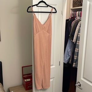 Midi Pink Dress w Front Slit